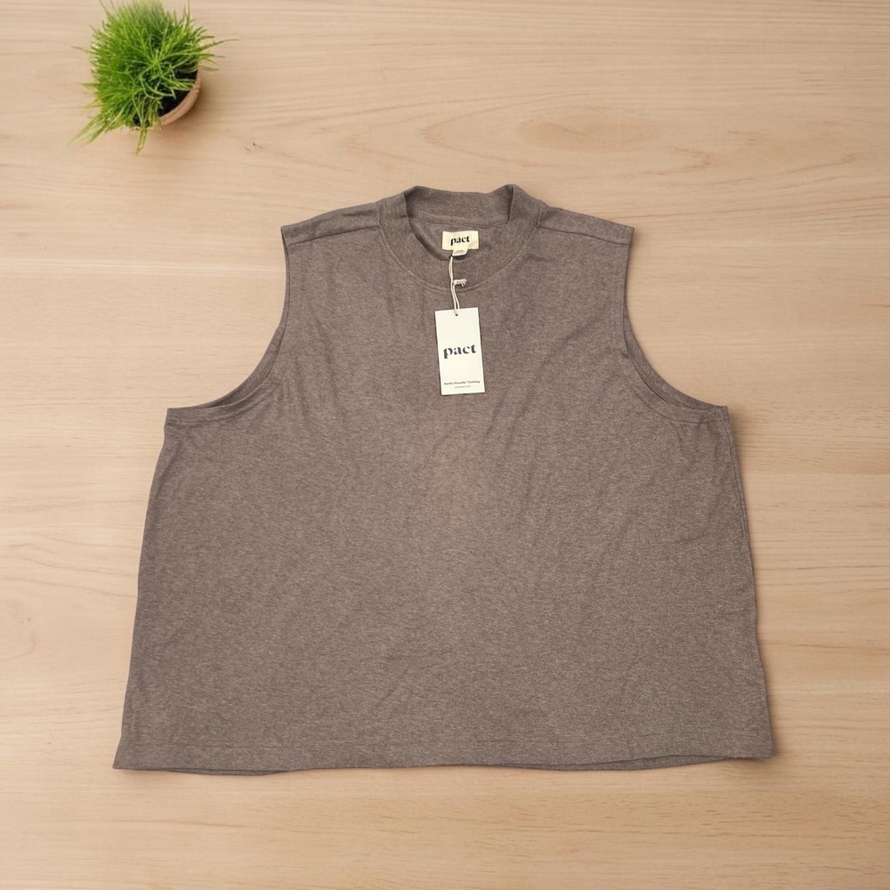 Pact NWT Organic Cotton Sleeveless Tee XXXL Minimalist Quiet Luxury Capsule Top